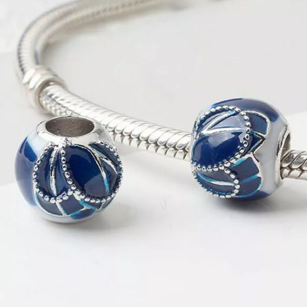 NEW•2pc Silver, Blue, & White Butterfly DIY charms